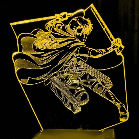 Акриловий 3D світильник-нічник Леві Аккерман 2 Атака Титанів