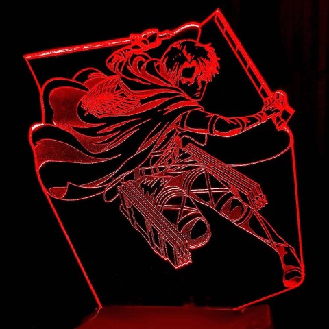 Акриловий 3D світильник-нічник Леві Аккерман 2 Атака Титанів