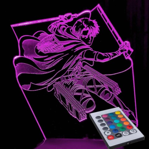 Акриловий 3D світильник-нічник Леві Аккерман 2 Атака Титанів