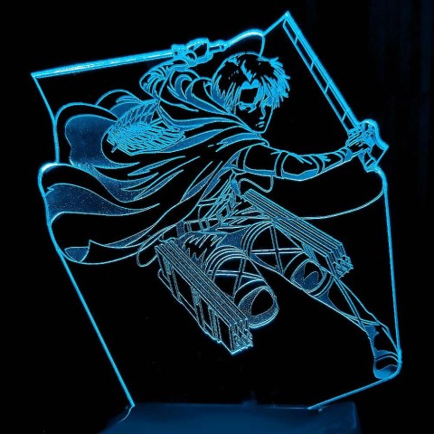 Акриловий 3D світильник-нічник Леві Аккерман 2 Атака Титанів