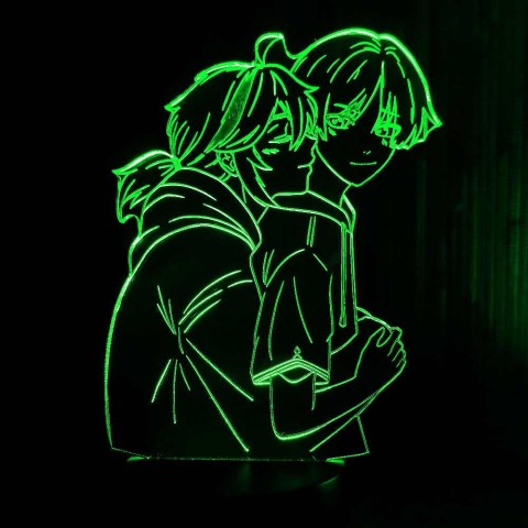 Акриловий 3D світильник-нічник Казуха и Скарамучча