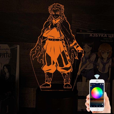 Акриловий 3D світильник-нічник Кедзюро Ренгоку