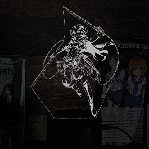 Акриловий 3D світильник-нічник Ханджі Зое Атака Титанів
