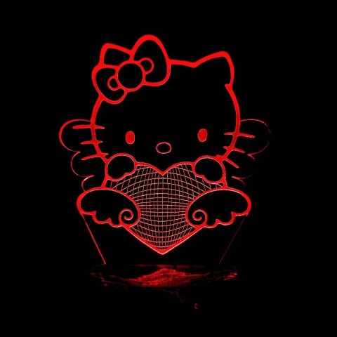 Акриловий 3D світильник-нічник Кітті Hello Kitty