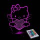 Акриловий 3D світильник-нічник Кітті Hello Kitty
