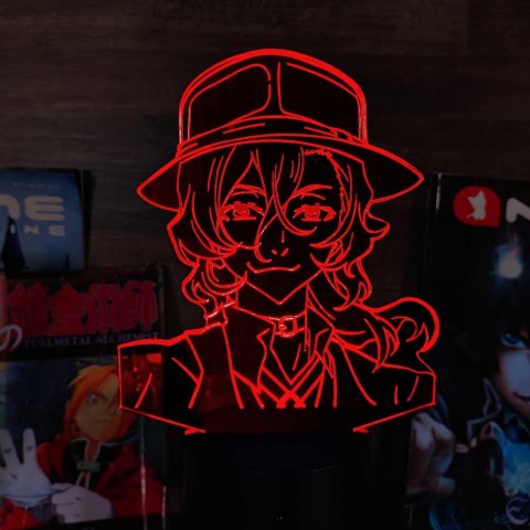 Акриловий 3D світильник-нічник Чуя Накахара 4 "Великий з Бродячих Псів" 