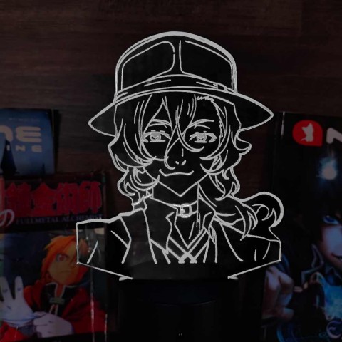 Акриловий 3D світильник-нічник Чуя Накахара 4 "Великий з Бродячих Псів" 