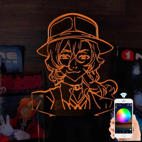 Акриловий 3D світильник-нічник Чуя Накахара 4 "Великий з Бродячих Псів" 