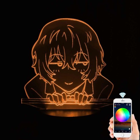 Акриловий 3D світильник-нічник Осаму Дазай "Великий з Бродячих Псів"