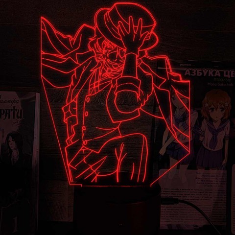 Акриловий 3D світильник-нічник Чуя Накахара 2 "Великий з Бродячих Псів"