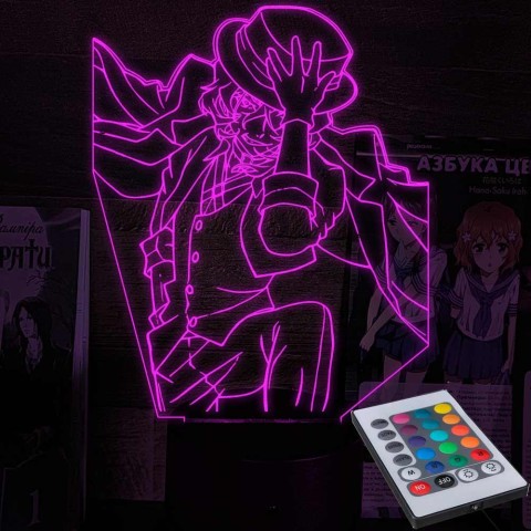 Акриловий 3D світильник-нічник Чуя Накахара 2 "Великий з Бродячих Псів"