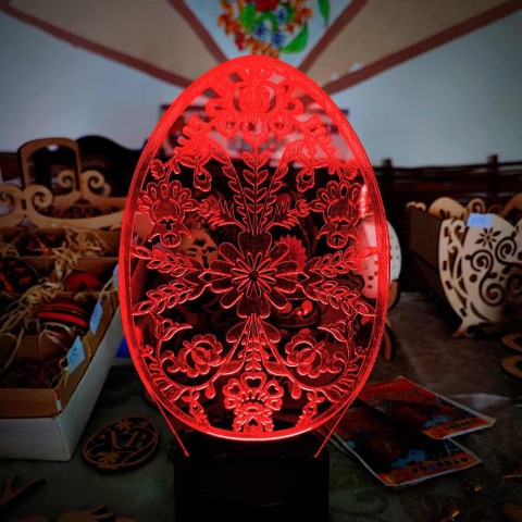 Акриловый 3D светильник-ночник Пасхальное яйцо