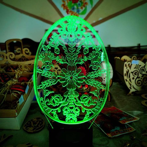 Акриловый 3D светильник-ночник Пасхальное яйцо