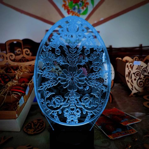 Акриловый 3D светильник-ночник Пасхальное яйцо