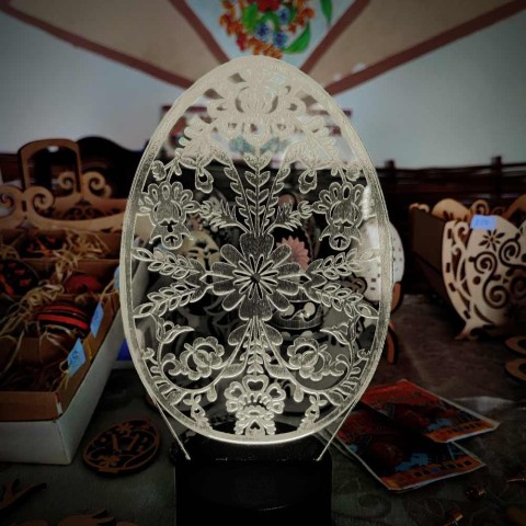 Акриловый 3D светильник-ночник Пасхальное яйцо