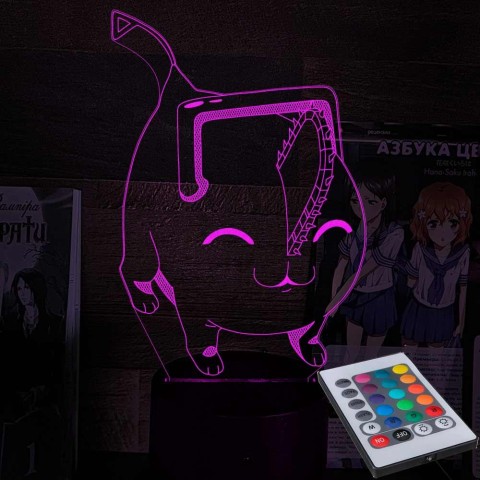 Акриловий 3D світильник-нічник Людина-бензопил (Chainsaw Man) 3 