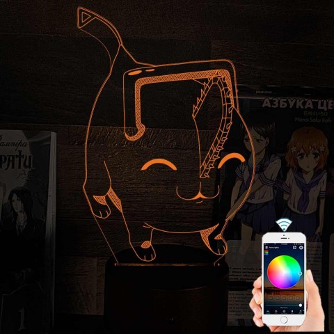 Акриловий 3D світильник-нічник Людина-бензопил (Chainsaw Man) 3 