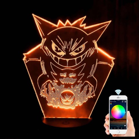 Акриловий 3D світильник-нічник покемон Генгар