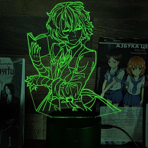 Акриловий 3D світильник-нічник Осаму Дазай 3 