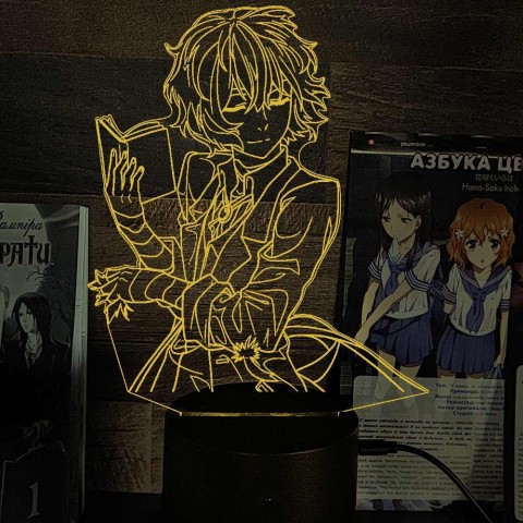 Акриловий 3D світильник-нічник Осаму Дазай 3 