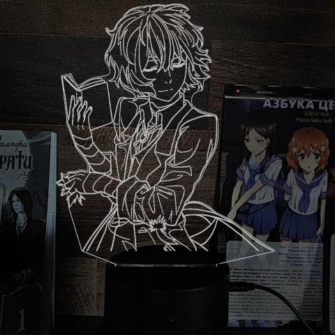 Акриловий 3D світильник-нічник Осаму Дазай 3 