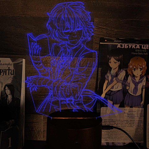 Акриловий 3D світильник-нічник Осаму Дазай 3 