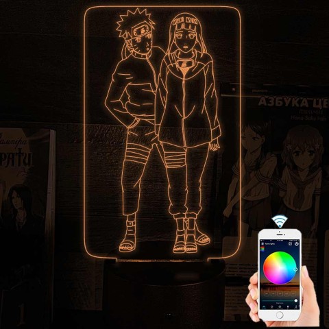 Акриловий 3D світильник Хіната Хьюга 3 та Наруто 