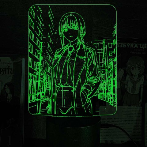 Акриловий 3D світильник-нічник Макіма Людина-бензопила (Chainsaw Man) 4