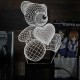 Акриловий 3D світильник-нічник ведмідь із серцем 4
