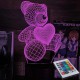 Акриловий 3D світильник-нічник ведмідь із серцем 4
