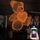 Акриловий 3D світильник-нічник ведмідь із серцем 4