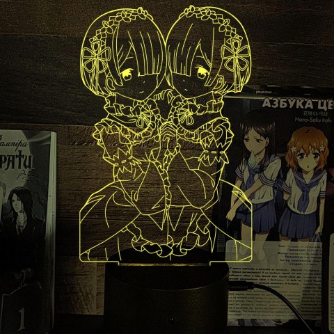 Акриловий 3D світильник-нічник Рем та Рам