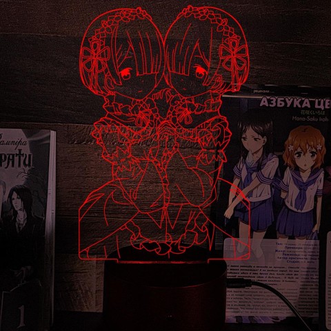 Акриловий 3D світильник-нічник Рем та Рам