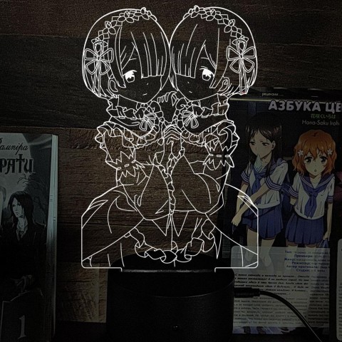 Акриловий 3D світильник-нічник Рем та Рам