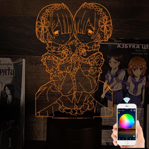 Акриловий 3D світильник-нічник Рем та Рам