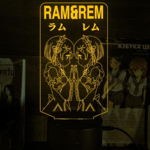 Акриловий 3D світильник-нічник Рем та Рам 2