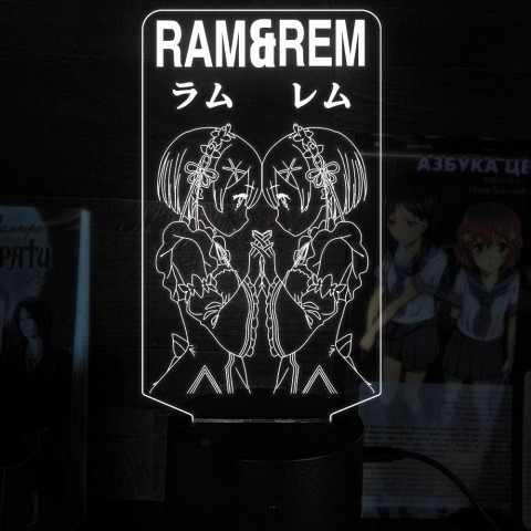 Акриловий 3D світильник-нічник Рем та Рам 2