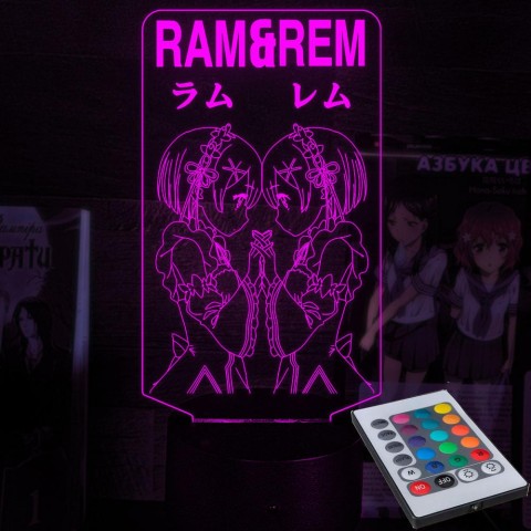 Акриловий 3D світильник-нічник Рем та Рам 2