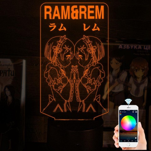 Акриловий 3D світильник-нічник Рем та Рам 2