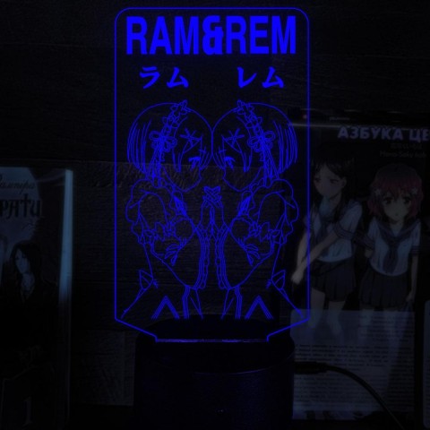 Акриловий 3D світильник-нічник Рем та Рам 2