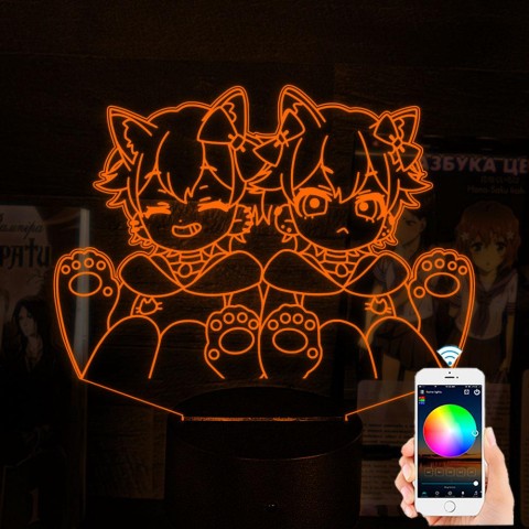 Акриловий 3D світильник-нічник Рем та Рам 3