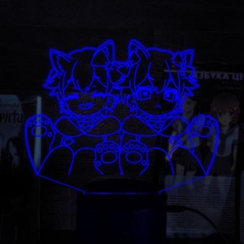 Акриловий 3D світильник-нічник Рем та Рам 3