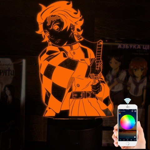 Акриловий 3D світильник-нічник Танджиро Камадо