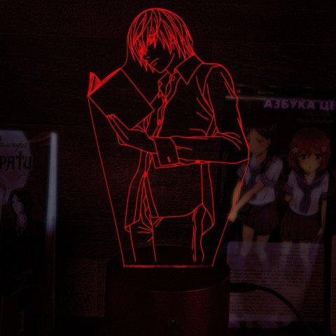 Акриловий 3D світильник-нічник Лайт Ягамі Зошит смерті