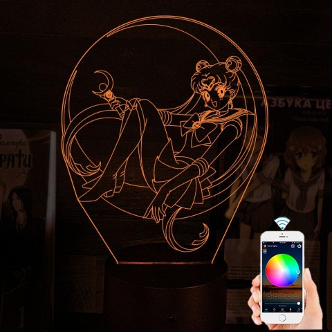 Акриловий 3D світильник-нічник Сейлор Мун