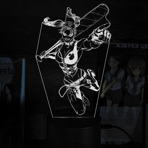 Акриловий 3D світильник-нічник Харлі Квінн 2