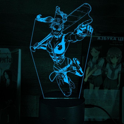 Акриловий 3D світильник-нічник Харлі Квінн 2