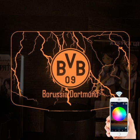 Акриловий 3D світильник-нічник ФК «Боруссія»