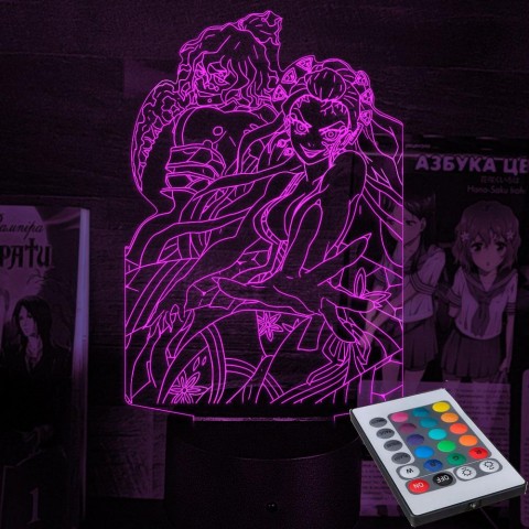 Акриловий 3D світильник-нічник Дакі та Г'ютаро