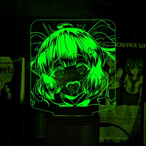 Акриловий 3D світильник-ночник Ахегао Ahegao